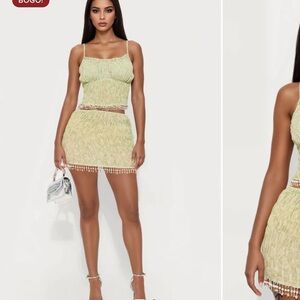 NWT Fashion Nova‎ Your Lucky Charm Skirt Set - Sage